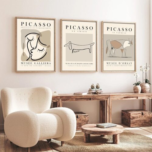 Elegant Decorative Framed MDF Paintings (3 Pieces), 50 x 70 cm | 100% MDF & Solid Wood Frame, 2 cm Thick | Perfect for Home Decor & Art Lovers