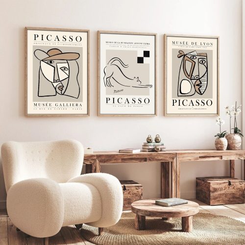 Elegant Decorative Framed MDF Paintings (3 Pieces), 50 x 70 cm | 100% MDF & Solid Wood Frame, 2 cm Thick | Perfect for Home Decor & Art Lovers