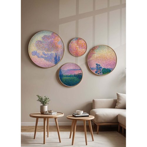 Elegant Decorative Framed MDF Paintings (4 Pieces) | 100% Solid Wood, 1.5 cm Thick | Sizes: 45x45, 36x36, 27x27, 18x18 cm | Perfect for Home Decor
