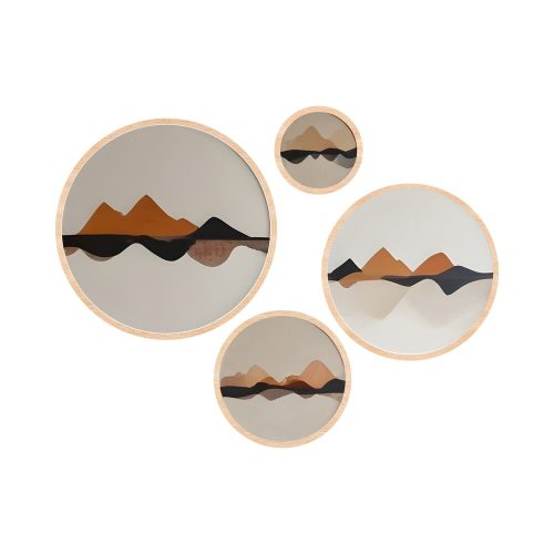 Elegant Decorative Framed MDF Paintings (4 Pieces) | 100% Solid Wood, 1.5 cm Thick | Sizes: 45x45, 36x36, 27x27, 18x18 cm | Perfect for Home Decor