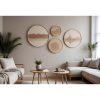 Elegant Decorative Framed MDF Paintings (4 Pieces) | 100% Solid Wood, 1.5 cm Thick | Sizes: 45x45, 36x36, 27x27, 18x18 cm | Perfect for Home Decor