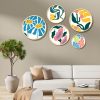 Elegant Decorative Framed MDF Paintings (5 Pieces) | 100% Solid Wood, 1.5 cm Thick | Sizes: 43.5x43.5cm to 18x18cm | Perfect for Home Decor
