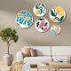 Elegant Decorative Framed MDF Paintings (5 Pieces) | 100% Solid Wood, 1.5 cm Thick | Sizes: 43.5x43.5cm to 18x18cm | Perfect for Home Decor