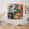 Elegant Tempered Glass Painting, 50 x 50 cm, 100% Tempered Glass (4 mm) | Fade-Resistant Back Surface Print | Perfect for Home Decor & Art Lovers