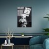 Decorative Tempered Glass Painting by Banksy, 45 x 65 cm | 100% Tempered Glass, 4 mm Thick | Stylish Wall Art for Modern Homes & Offices