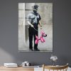 Decorative Tempered Glass Painting by Banksy, 45 x 65 cm | 100% Tempered Glass, 4 mm Thick | Stylish Wall Art for Modern Homes & Offices