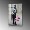 Decorative Tempered Glass Painting by Banksy, 45 x 65 cm | 100% Tempered Glass, 4 mm Thick | Stylish Wall Art for Modern Homes & Offices