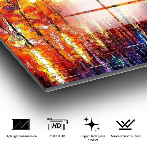 Elegant Decorative Tempered Glass Painting, 50 x 70 cm | 100% Tempered Glass, 4 mm Thick | Perfect for Home Decor & Modern Aesthetics