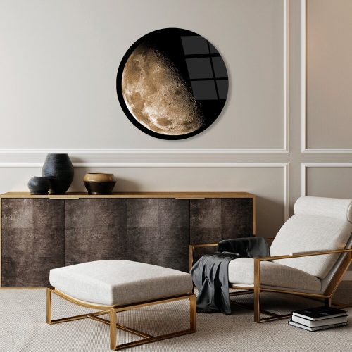 Elegant Decorative Tempered Glass Painting, 60 cm Diameter | 100% Shatter-Resistant Glass, 4 mm Thick | High-Resolution UV Print, Easy to Clean, Vibrant Colors