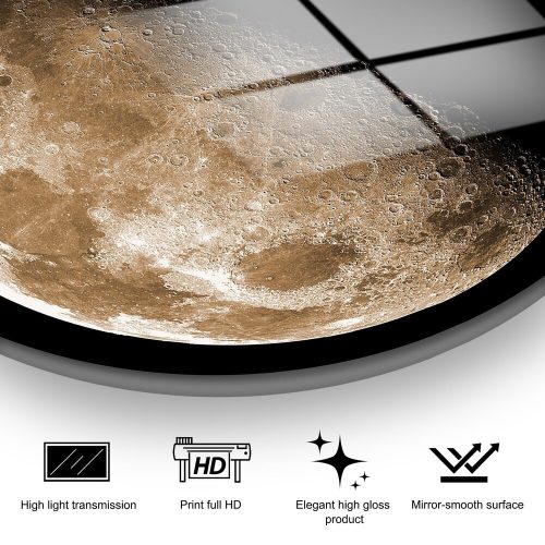 Elegant Decorative Tempered Glass Painting, 60 cm Diameter | 100% Shatter-Resistant Glass, 4 mm Thick | High-Resolution UV Print, Easy to Clean, Vibrant Colors