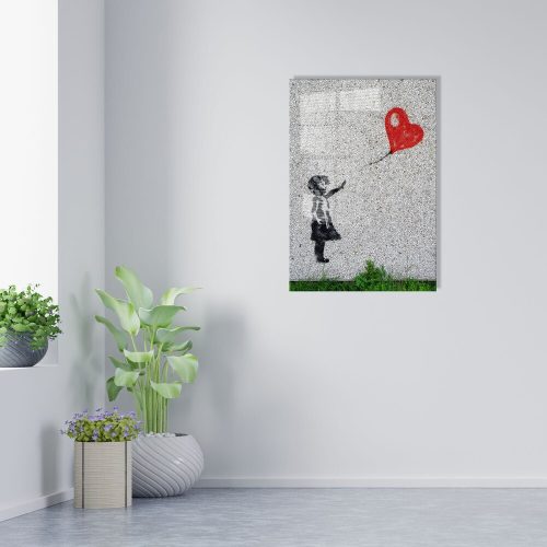 Stunning Banksy Decorative Tempered Glass Painting, 70 x 100 cm | 100% Tempered Glass, 4 mm Thick | Perfect for Modern Home Decor & Art Lovers