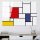 Decorative Tempered Glass Painting by Piet Mondrian, 70 x 100 cm, 100% Tempered Glass (4 mm) | Vibrant Red, Blue & Yellow | Perfect for Modern Decor