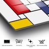 Decorative Tempered Glass Painting by Piet Mondrian, 70 x 100 cm, 100% Tempered Glass (4 mm) | Vibrant Red, Blue & Yellow | Perfect for Modern Decor