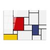 Decorative Tempered Glass Painting by Piet Mondrian, 70 x 100 cm, 100% Tempered Glass (4 mm) | Vibrant Red, Blue & Yellow | Perfect for Modern Decor