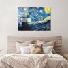Van Gogh Starry Night Tempered Glass Painting, 70 x 100 cm | 100% Tempered Glass (4 mm) | Elegant Wall Art for Home & Office Decor