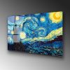 Van Gogh Starry Night Tempered Glass Painting, 70 x 100 cm | 100% Tempered Glass (4 mm) | Elegant Wall Art for Home & Office Decor