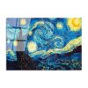 Van Gogh Starry Night Tempered Glass Painting, 70 x 100 cm | 100% Tempered Glass (4 mm) | Elegant Wall Art for Home & Office Decor