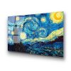 Van Gogh Starry Night Tempered Glass Painting, 70 x 100 cm | 100% Tempered Glass (4 mm) | Elegant Wall Art for Home & Office Decor