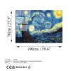 Van Gogh Starry Night Tempered Glass Painting, 70 x 100 cm | 100% Tempered Glass (4 mm) | Elegant Wall Art for Home & Office Decor