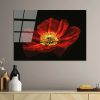 Stunning Tempered Glass Painting - Blooming Red Poppy Flower, 70 x 100 cm | 100% Tempered Glass (4 mm) | Elegant Wall Art for Home & Office Decor