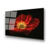 Stunning Tempered Glass Painting - Blooming Red Poppy Flower, 70 x 100 cm | 100% Tempered Glass (4 mm) | Elegant Wall Art for Home & Office Decor