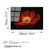 Stunning Tempered Glass Painting - Blooming Red Poppy Flower, 70 x 100 cm | 100% Tempered Glass (4 mm) | Elegant Wall Art for Home & Office Decor