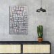 Decorative Canvas Painting by Piet Mondrian, 'Composition 6' (45 x 70 cm) | 100% Suede Canvas, 100% Wooden Frame (3 cm) | Elegant Art for Modern Spaces