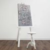 Decorative Canvas Painting by Piet Mondrian, 'Composition 6' (45 x 70 cm) | 100% Suede Canvas, 100% Wooden Frame (3 cm) | Elegant Art for Modern Spaces