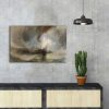Elegant Decorative Canvas Painting by Joseph Mallord, 'Snow Storm' | 45 x 70 cm | 100% Suede Canvas, 100% Wooden Frame (3 cm Thick) | Perfect for Home Decor