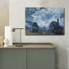 Claude Monet Decorative Canvas Painting, 'Arrival of the Normandy Train' | 70 x 100 cm | 100% Suede Canvas, 100% Wooden Frame (3 cm) | Elegant Wall Art