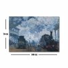 Claude Monet Decorative Canvas Painting, 'Arrival of the Normandy Train' | 70 x 100 cm | 100% Suede Canvas, 100% Wooden Frame (3 cm) | Elegant Wall Art