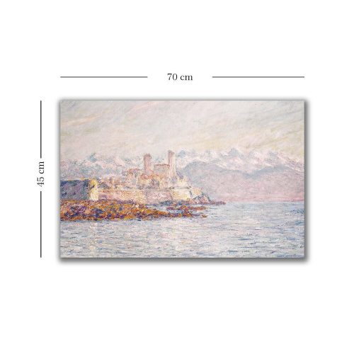Claude Monet Antibes Decorative Canvas Painting, 45 x 70 cm | 100% Canvas (2.8 mm) & Pine Wood Frame | Elegant Art for Home & Office Decor