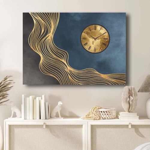Elegant Decorative Canvas Wall Clock, 70 x 100 cm, 100% Suede Canvas, Sturdy 2.8 cm Wooden Frame | Perfect for Home Decor & Timeless Style