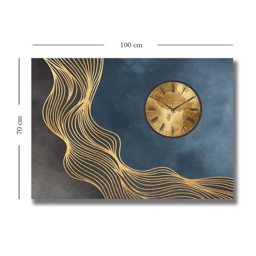 Elegant Decorative Canvas Wall Clock, 70 x 100 cm, 100% Suede Canvas, Sturdy 2.8 cm Wooden Frame | Perfect for Home Decor & Timeless Style