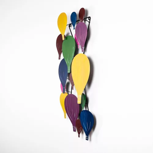 Hand-Painted Decorative Metal Wall Accessory, 53 x 100 x 7 cm | 100% Metal, Unique Color Variations | Perfect for Home Decor & Art Lovers