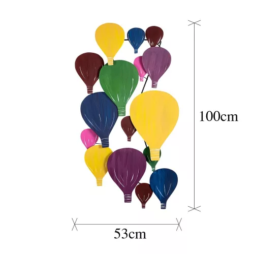 Hand-Painted Decorative Metal Wall Accessory, 53 x 100 x 7 cm | 100% Metal, Unique Color Variations | Perfect for Home Decor & Art Lovers