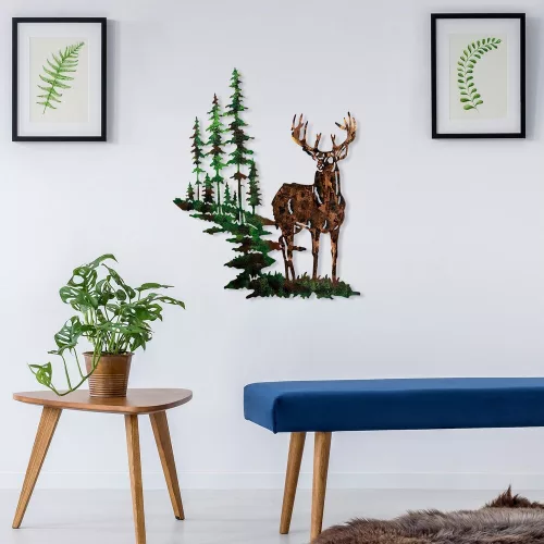 Handmade Decorative Metal Wall Accessory, 65 x 79 cm | 100% Metal (1.5 mm) | Unique Hand-Painted Design, Perfect for Home Decor & Art Lovers