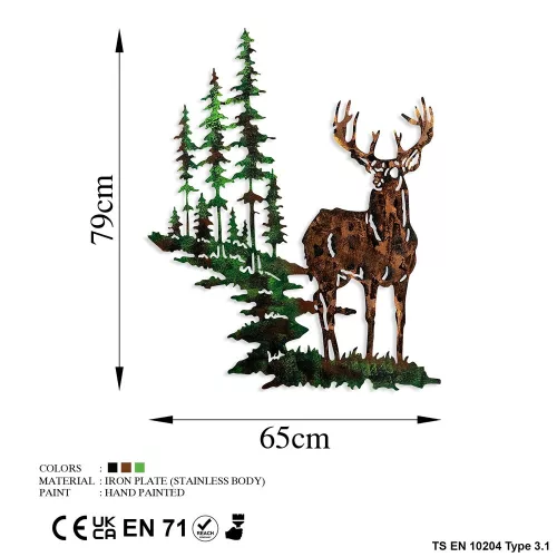 Handmade Decorative Metal Wall Accessory, 65 x 79 cm | 100% Metal (1.5 mm) | Unique Hand-Painted Design, Perfect for Home Decor & Art Lovers