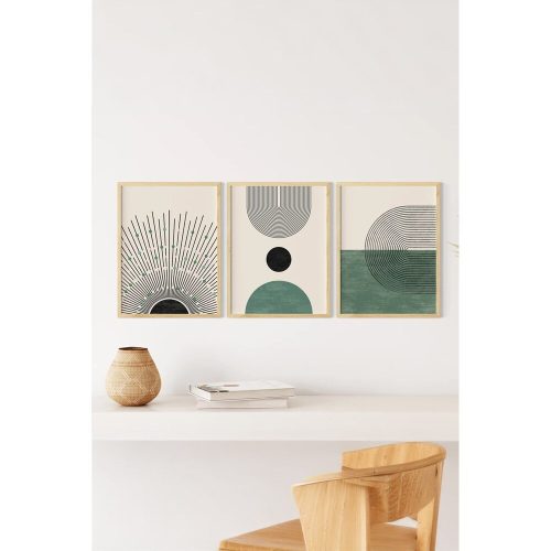 Elegant Decorative Framed Painting Set (3 Pieces), Solid Wood Frame, 33 x 48 cm | 100% MDF, Digital Printing | Perfect for Home Decor & Art Lovers