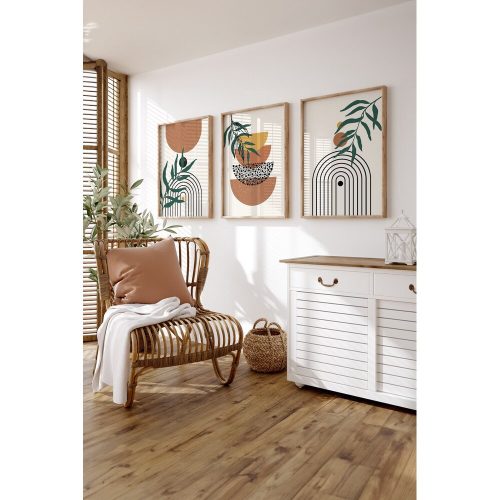 Elegant Decorative Framed Painting Set (3 Pieces), Solid Wood Frame, 33 x 48 cm | 100% MDF, Digital Printing | Perfect for Home Decor & Art Lovers