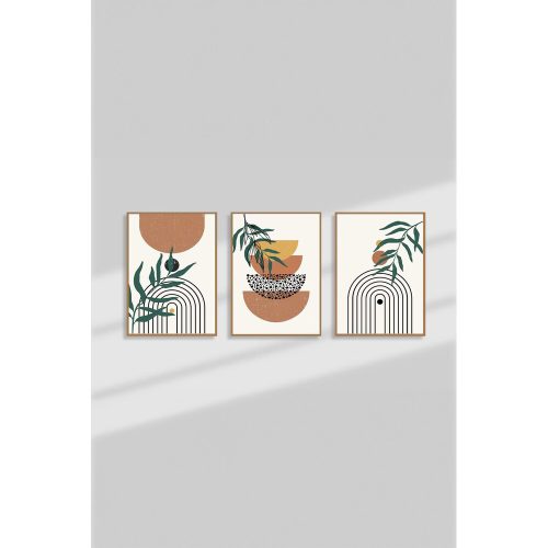 Elegant Decorative Framed Painting Set (3 Pieces), Solid Wood Frame, 33 x 48 cm | 100% MDF, Digital Printing | Perfect for Home Decor & Art Lovers