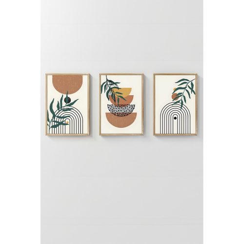 Elegant Decorative Framed Painting Set (3 Pieces), Solid Wood Frame, 33 x 48 cm | 100% MDF, Digital Printing | Perfect for Home Decor & Art Lovers