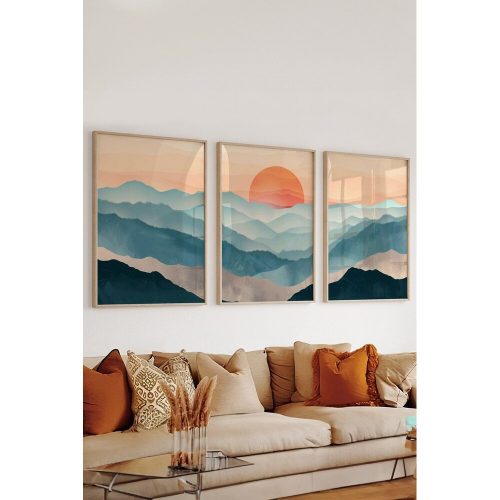 Elegant Decorative Framed Painting Set (3 Pieces), Solid Wood Frame, 33 x 48 cm | 100% MDF, Digital Printing | Perfect for Home Decor & Art Lovers