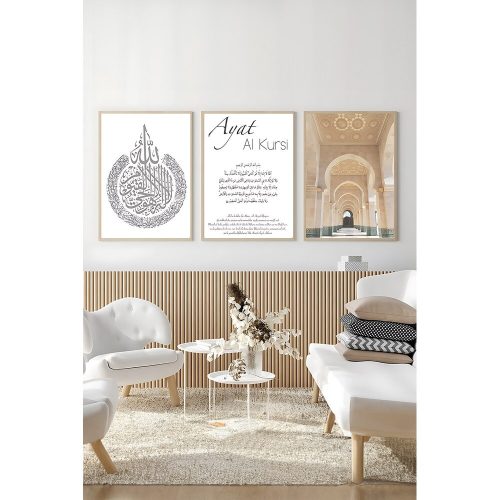 Elegant Decorative Framed Painting Set (3 Pieces), Solid Wood Frame, 33 x 48 cm | 100% MDF, Digital Printing | Perfect for Home Decor & Art Lovers