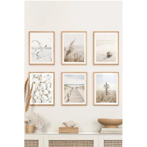 Elegant Decorative Framed Paintings (6 Pieces), Solid Wood Frame, 33 x 48 cm | 100% MDF, Digital Printing | Perfect for Home Decor & Art Lovers