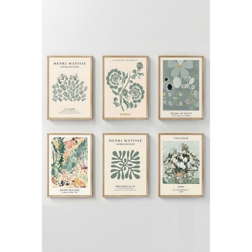 Elegant Decorative Framed Paintings (6 Pieces), Solid Wood Frame, 33 x 48 cm | 100% MDF, Digital Printing | Perfect for Home Decor & Art Lovers