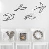 Elegant Black Decorative Metal Wall Accessory Set (4 Pieces) | 100% Metal, 1.2mm Thickness | Unique Bird Designs for Stylish Home Decor