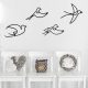 Elegant Black Decorative Metal Wall Accessory Set (4 Pieces) | 100% Metal, 1.2mm Thickness | Unique Bird Designs for Stylish Home Decor