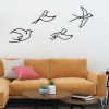 Elegant Black Decorative Metal Wall Accessory Set (4 Pieces) | 100% Metal, 1.2mm Thickness | Unique Bird Designs for Stylish Home Decor