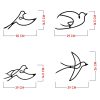 Elegant Black Decorative Metal Wall Accessory Set (4 Pieces) | 100% Metal, 1.2mm Thickness | Unique Bird Designs for Stylish Home Decor